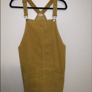 yellow overall dress